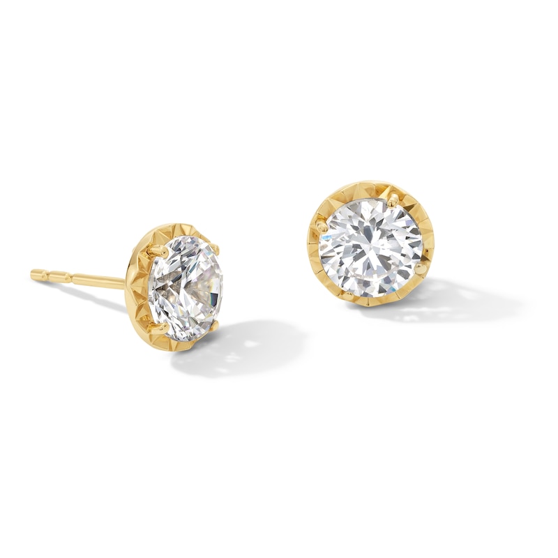 Main Image 1 of 2 CT. T.W. Certified Lab-Grown Diamond Miracle Solitaire Stud Earrings in 14K Gold (F/VS2)