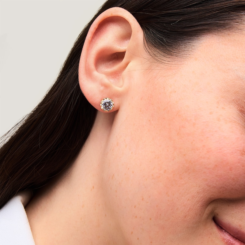 Main Image 2 of 2 CT. T.W. Certified Lab-Grown Diamond Miracle Solitaire Stud Earrings in 14K Gold (F/VS2)