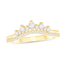 1/3 CT. T.W. Diamond Crown Contour Band in 10K Gold