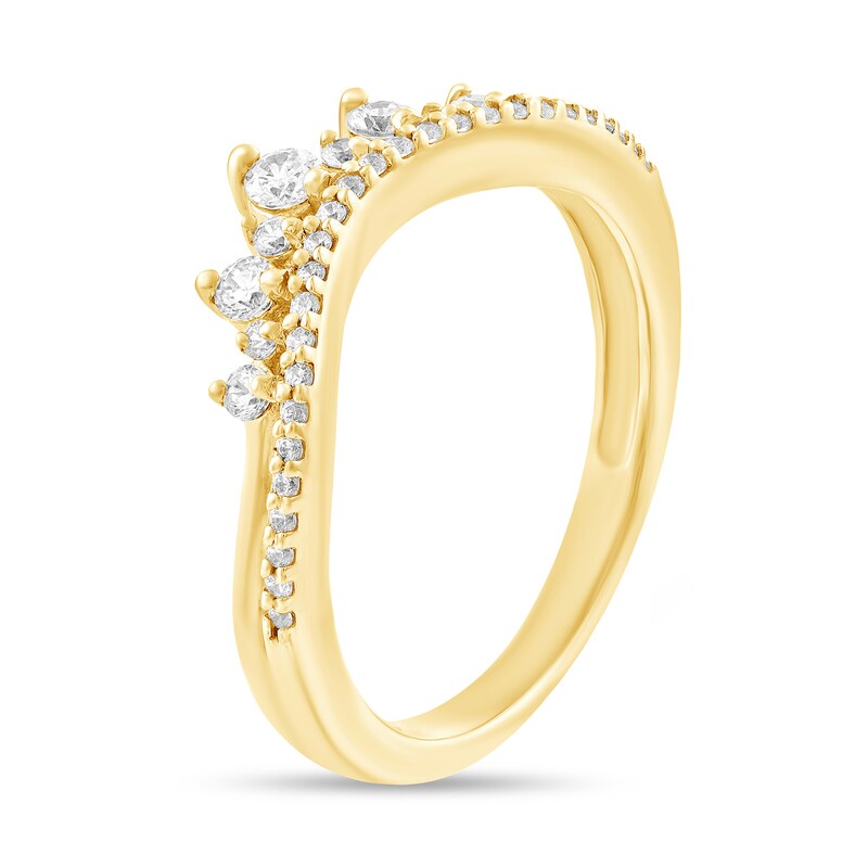 Main Image 2 of 1/3 CT. T.W. Diamond Crown Contour Band in 10K Gold