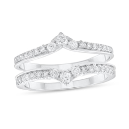 1/2 CT. T.W. Diamond Chevron Solitaire Enhancer in 10K White Gold