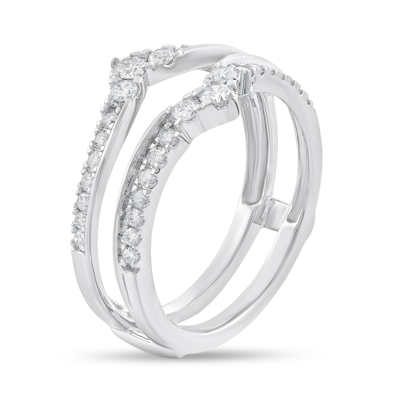 Main Image 2 of 1/2 CT. T.W. Diamond Chevron Solitaire Enhancer in 10K White Gold
