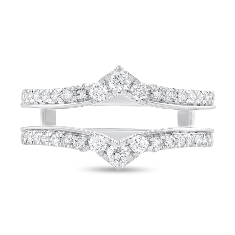 Main Image 3 of 1/2 CT. T.W. Diamond Chevron Solitaire Enhancer in 10K White Gold