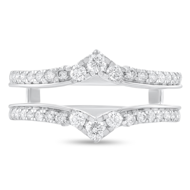Main Image 4 of 1/2 CT. T.W. Diamond Chevron Solitaire Enhancer in 10K White Gold