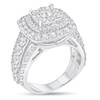 Thumbnail Image 2 of 2-7/8 CT. T.W. Diamond Triple Cushion Frame Triple Row Engagement Ring in 14K White Gold