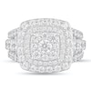 Thumbnail Image 3 of 2-7/8 CT. T.W. Diamond Triple Cushion Frame Triple Row Engagement Ring in 14K White Gold