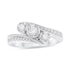 Thumbnail Image 1 of 3/8 CT. T.W. Diamond Three Stone Bypass Shank Engagement Ring in 10K White Gold