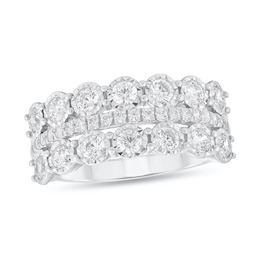 1 CT. T.W. Diamond Triple Row Band in 10K White Gold