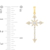 Thumbnail Image 2 of 1/5 CT. T.W. Baguette and Round Diamond Tri-Ends Cross Pendant in 10K Gold