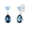 Thumbnail Image 2 of Pear-Shaped London Blue Topaz and Trillion-Cut Sky Blue Topaz Drop Earrings in Sterling Silver