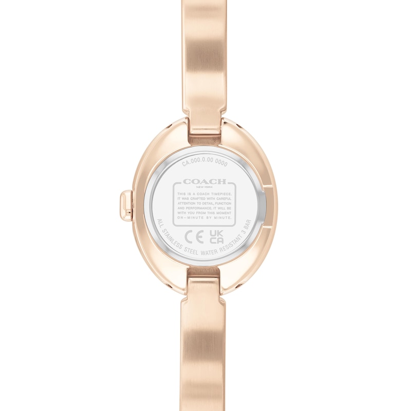 Main Image 3 of Ladies' Coach Sammy Rose-Tone IP Bangle Watch with Oval Pink Dial (Model: 14504486)