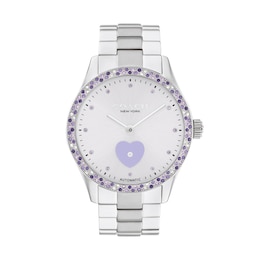 Ladies' Coach Brooks Multi-Color Crystal Automatic Watch with Purple Dial (Model: 14504522)