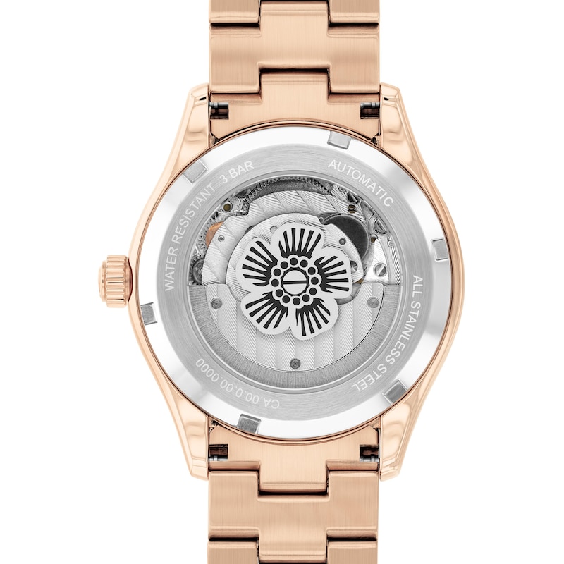 Main Image 3 of Ladies' Coach Brooks Crystal Accent Rose-Tone IP Automatic Watch with Pink Dial (Model: 14504488)