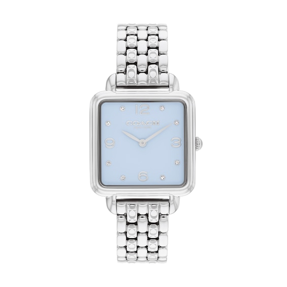 Ladies' Coach Cass Crystal Accent Watch with Square Blue Dial (Model: 14504494)
