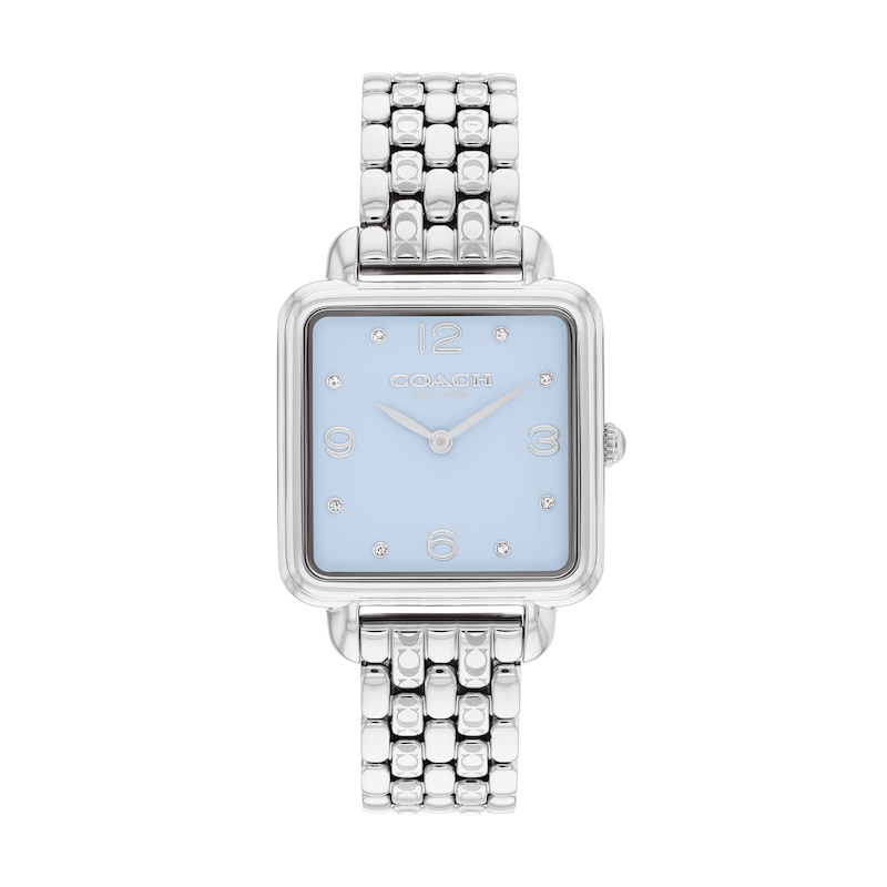 Main Image 1 of Ladies' Coach Cass Crystal Accent Watch with Square Blue Dial (Model: 14504494)