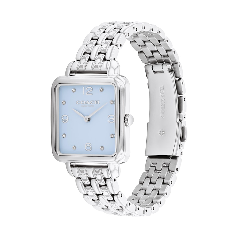 Main Image 2 of Ladies' Coach Cass Crystal Accent Watch with Square Blue Dial (Model: 14504494)