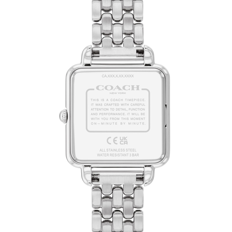 Main Image 3 of Ladies' Coach Cass Crystal Accent Watch with Square Blue Dial (Model: 14504494)