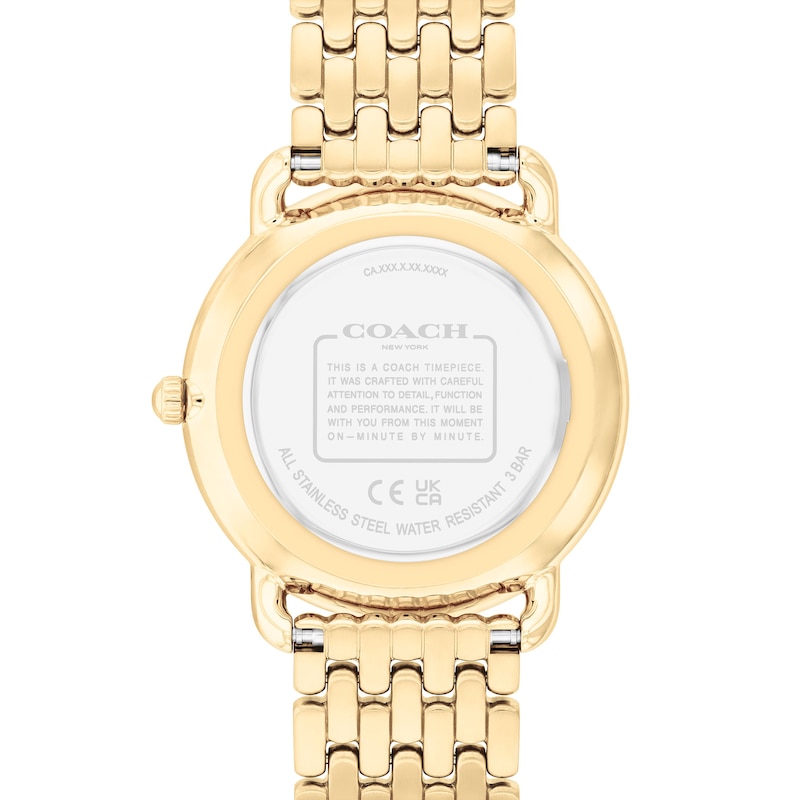 Main Image 3 of Ladies' Coach Elliot Gold-Tone IP Watch with Ivory Floral Dial (Model: 14504517)