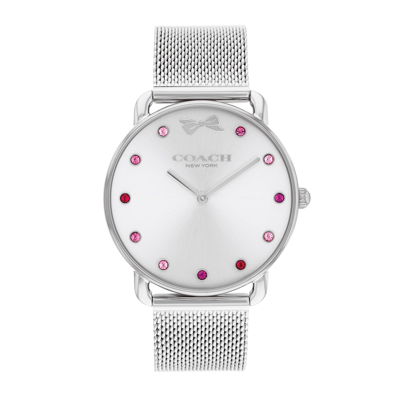 Main Image 2 of Ladies’ Coach Elliot Pink Crystal Accent Bow Detail Watch with Silver-Tone Dial and Bracelet Box Set (Model: 14000123)