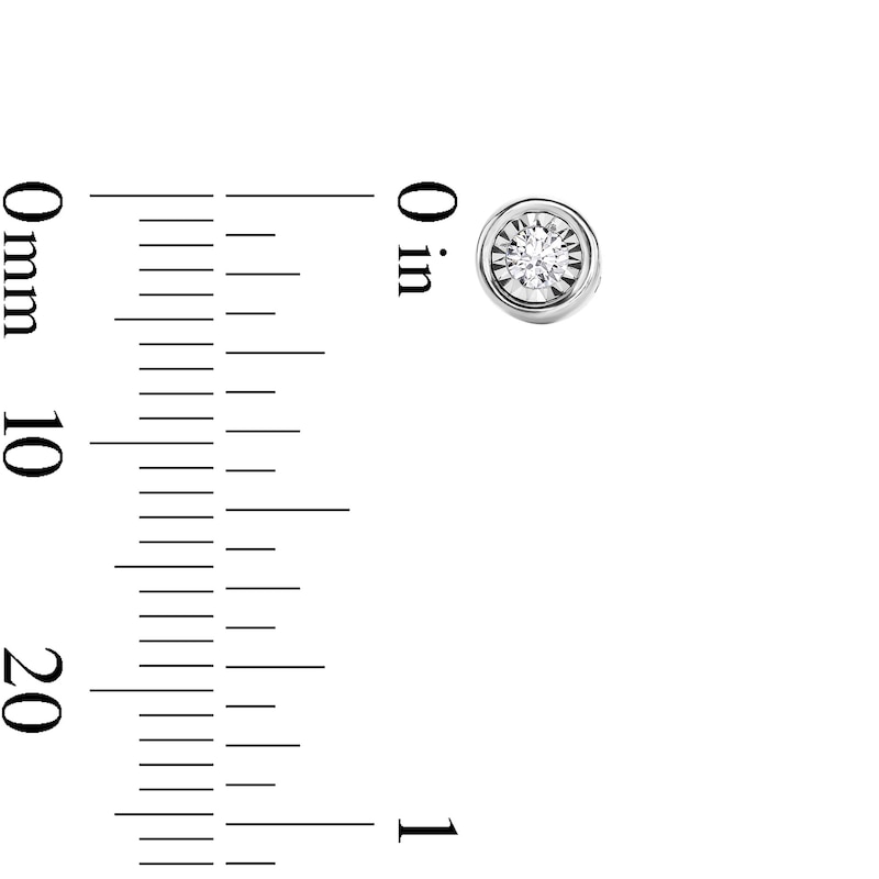 Main Image 3 of 1/10 CT. T.W. Diamond Miracle Solitaire Stud Earrings in 10K White Gold (I/I3)
