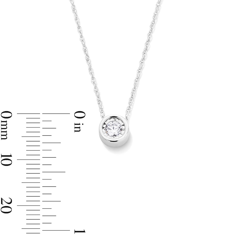 Main Image 3 of 1/6 CT. Diamond Miracle Solitaire Pendant in 10K White Gold (I/I3)