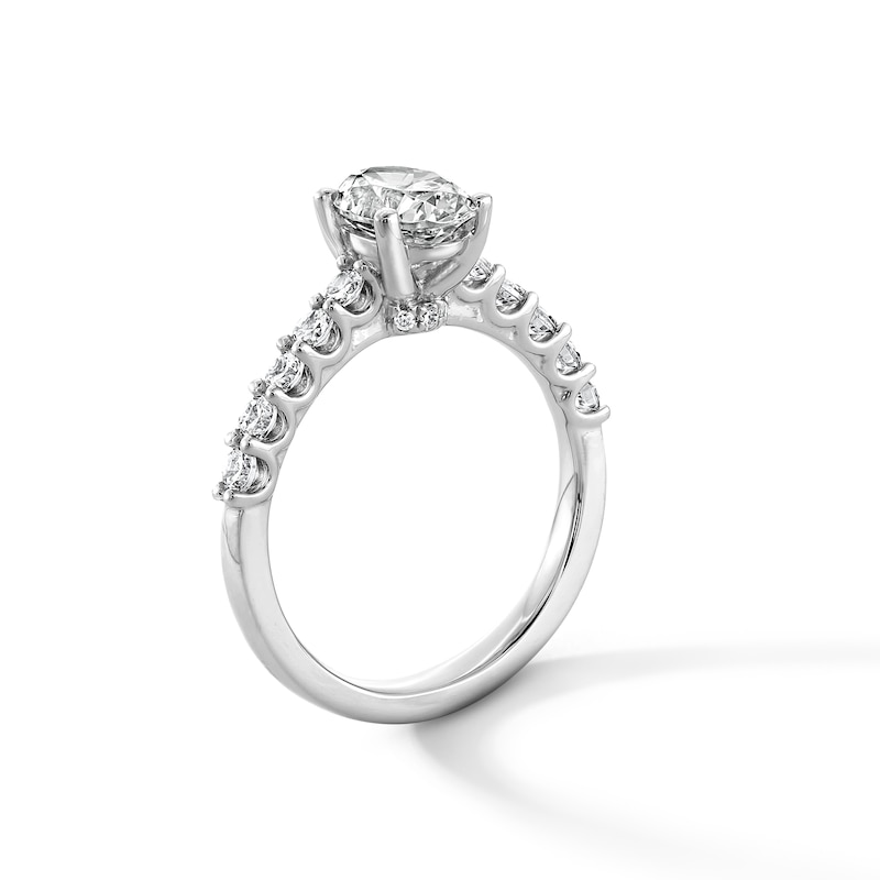 Main Image 2 of 1-1/2 CT. T.W. Oval Certified Lab-Grown Diamond Engagement Ring in Platinum (I/SI2)