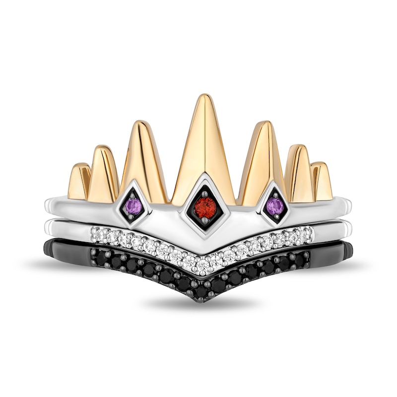 Main Image 3 of Collector's Edition Enchanted Disney Snow White Live Action Gemstone and Diamond Crown Ring Set in Sterling Silver