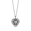 Thumbnail Image 1 of Enchanted Disney Villains Maleficent Heart-Shaped Black Quartz and 1/6 CT. T.W. Diamond Pendant in Sterling Silver