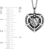 Thumbnail Image 3 of Enchanted Disney Villains Maleficent Heart-Shaped Black Quartz and 1/6 CT. T.W. Diamond Pendant in Sterling Silver