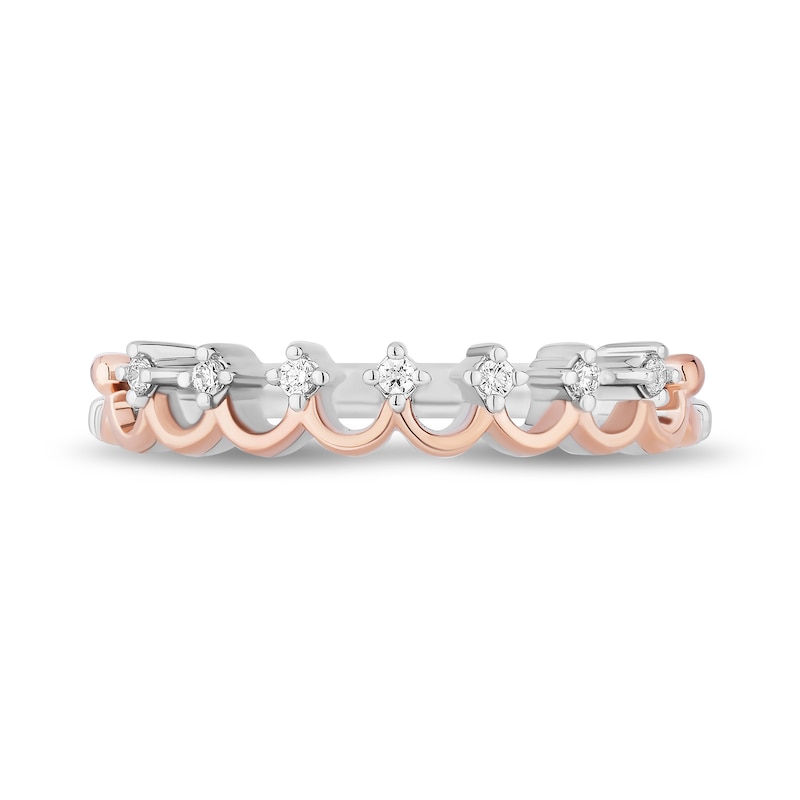 Main Image 7 of Enchanted Disney Majestic Princess 1/6 CT. T.W. Diamond Three Piece Ring Set in Sterling Silver and 10K Two-Tone Gold
