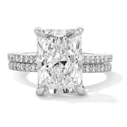5-5/8 CT. T.W. Radiant-Cut Certified Lab-Grown Diamond Bridal Set in 14K White Gold (F/VS2)