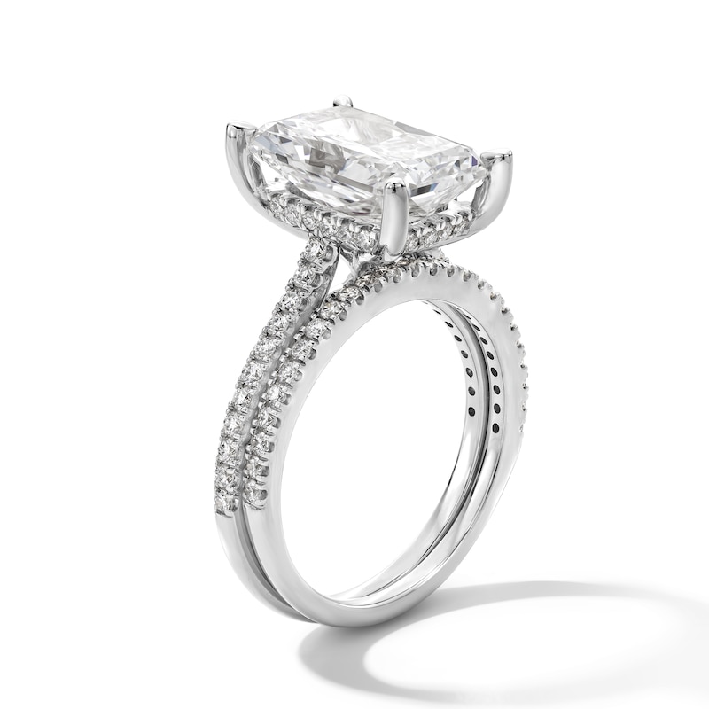 Main Image 3 of 5-5/8 CT. T.W. Radiant-Cut Certified Lab-Grown Diamond Bridal Set in 14K White Gold (F/VS2)
