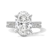 Thumbnail Image 1 of 5-5/8 CT. T.W. Oval Certified Lab-Grown Diamond Bridal Set in 14K White Gold (F/VS2)