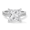Thumbnail Image 1 of 5-5/8 CT. T.W. Princess-Cut Certified Lab-Grown Diamond Bridal Set in 14K White Gold (F/VS2)