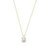 Thumbnail Image 1 of 1/4 CT. Princess-Cut Diamond Miracle Solitaire Pendant in Sterling Silver with 14K Gold Plate (J/I3)