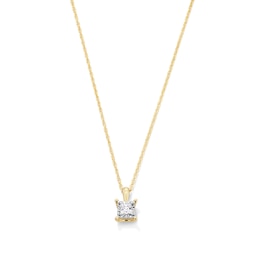 1/4 CT. Princess-Cut Diamond Miracle Solitaire Pendant in Sterling Silver with 14K Gold Plate (J/I3)