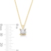 Thumbnail Image 3 of 1/4 CT. Princess-Cut Diamond Miracle Solitaire Pendant in Sterling Silver with 14K Gold Plate (J/I3)