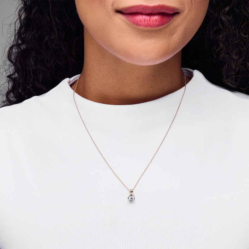 Main Image 2 of 1/4 CT. Diamond Miracle Solitaire Bubble Pendant in 10K Gold (J/I3)