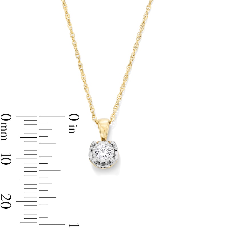 Main Image 3 of 1/4 CT. Diamond Miracle Solitaire Bubble Pendant in 10K Gold (J/I3)