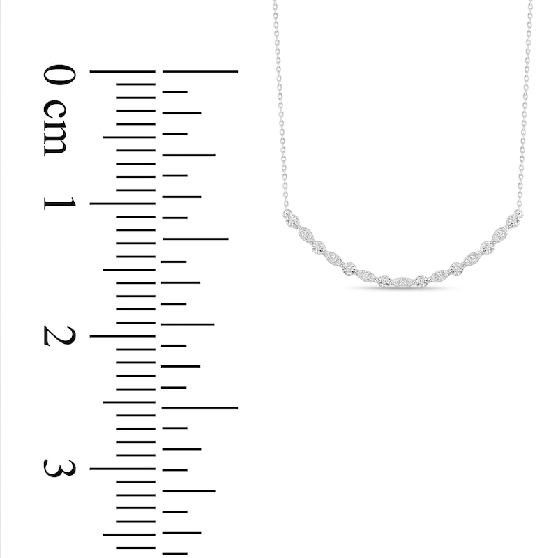Main Image 2 of 1/5 CT. T.W. Diamond Alternating Station Necklace in Sterling Silver - 17"