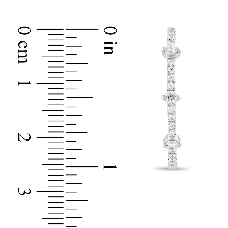 Main Image 2 of 1 CT. T.W. Diamond Station Inside-Out Hoop Earrings in 14K White Gold