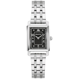 Ladies’ Bulova Frank Sinatra 'The Very Thought of You' Collection Watch with Rectangular Black Dial (Model: 96L341)