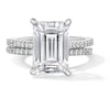 Thumbnail Image 1 of 5-5/8 CT. T.W. Emerald-Cut Certified Lab-Grown Diamond Bridal Set in 14K White Gold (F/VS2)