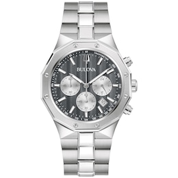 Men's Bulova Classic Prestige Chronograph Watch with Grey Dial (Model: 96B459)