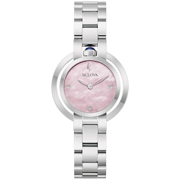 Ladies' Bulova Rubaiyat Watch with Pink Mother-of-Pearl Dial (Model: 96L338)