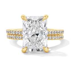 5-5/8 CT. T.W. Radiant-Cut Certified Lab-Grown Diamond Bridal Set in 14K Gold (F/VS2)