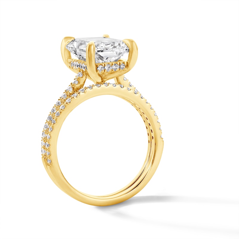 Main Image 3 of 5-5/8 CT. T.W. Radiant-Cut Certified Lab-Grown Diamond Bridal Set in 14K Gold (F/VS2)