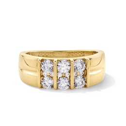 1-1/3 CT. T.W. Certified Lab-Grown Diamond Column Band in 10K Gold (F/VS2)