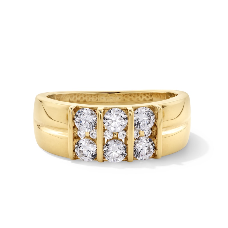 Main Image 1 of 1-1/3 CT. T.W. Certified Lab-Grown Diamond Column Band in 10K Gold (F/VS2)