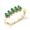 Thumbnail Image 1 of Emerald and 1/20 CT. T.W. Diamond Alternating Duos Ring in 10K Gold